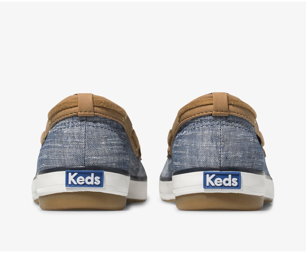 Slip Ons Keds Mujer Azul Marino - Charter Airy Chambray - 4163-GMBFO